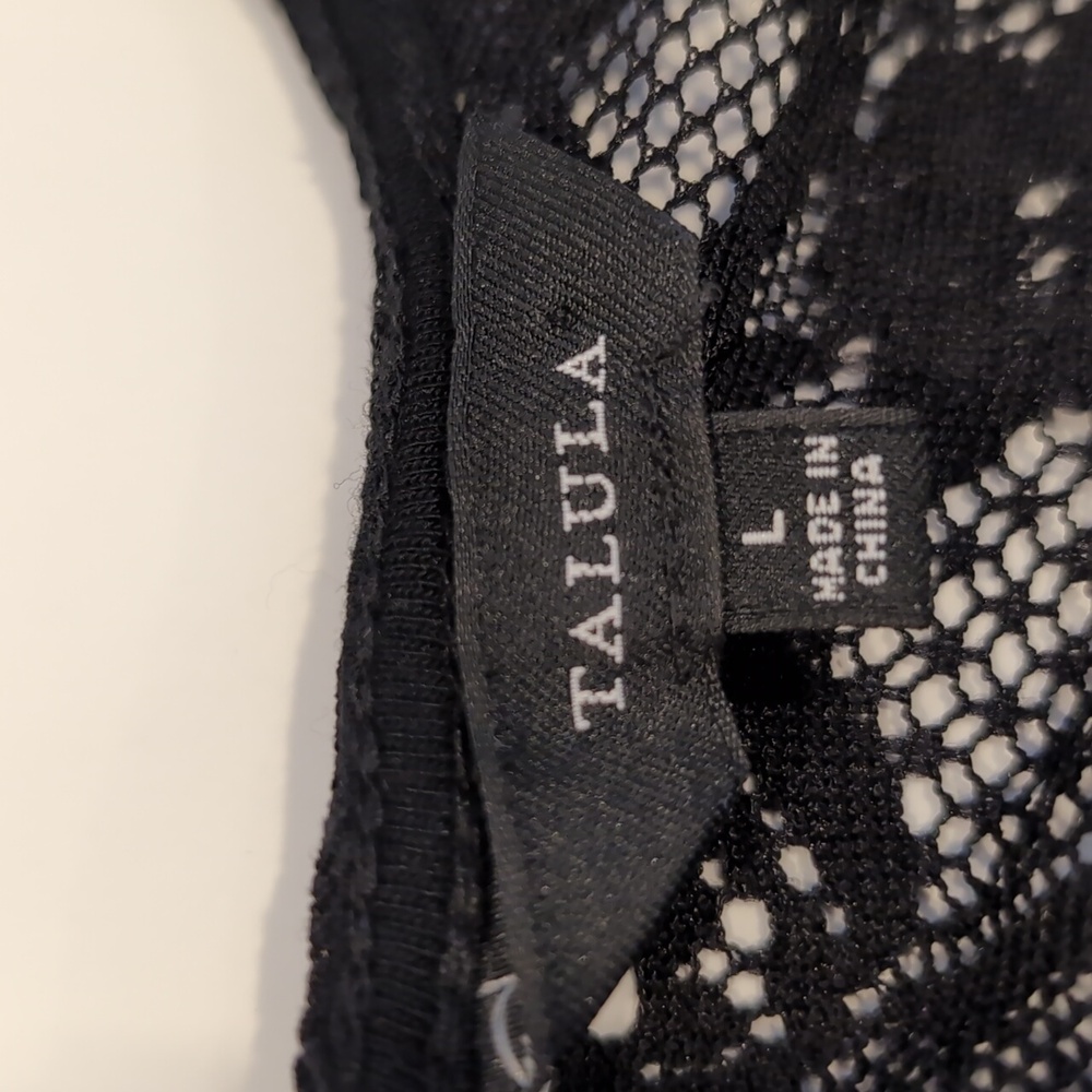 ❌SOLD❌ Aritzia Lace Crop Top 3/4 Sleeve Ballet U-Back Sheer Stretchy Fitted - Picture 9 of 11